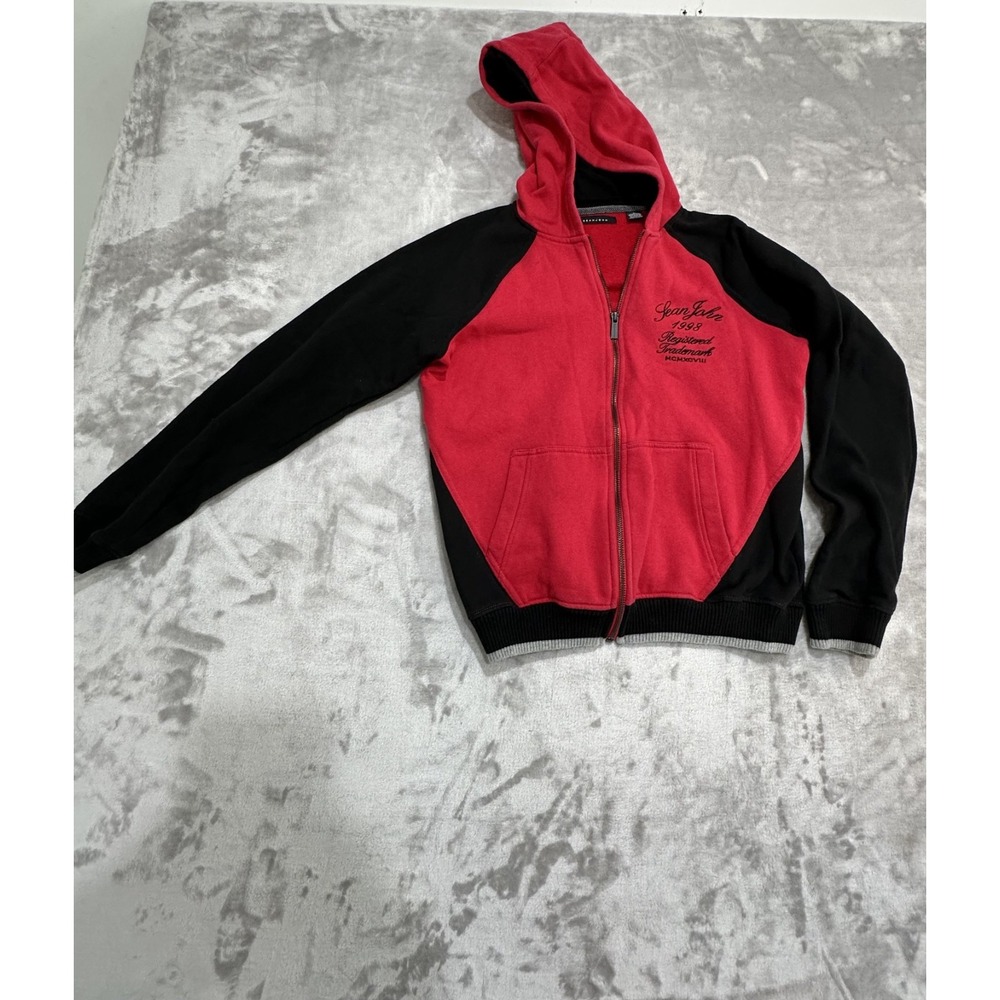 VTG 1998 Sean John Women's Full Zip Up Hoodie Size Large Red & Black *See Desc*